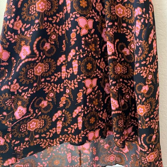 A.L.C Dress Cold Shoulder Floral High Low Silk Dress Size 0 - Picture 5 of 13